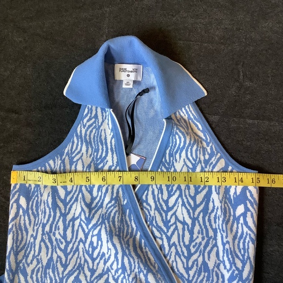 Diane Von Furstenberg DVF x Target Midi Wrap Sweater Dress x-Small Sea Twig Blue - Picture 7 of 12